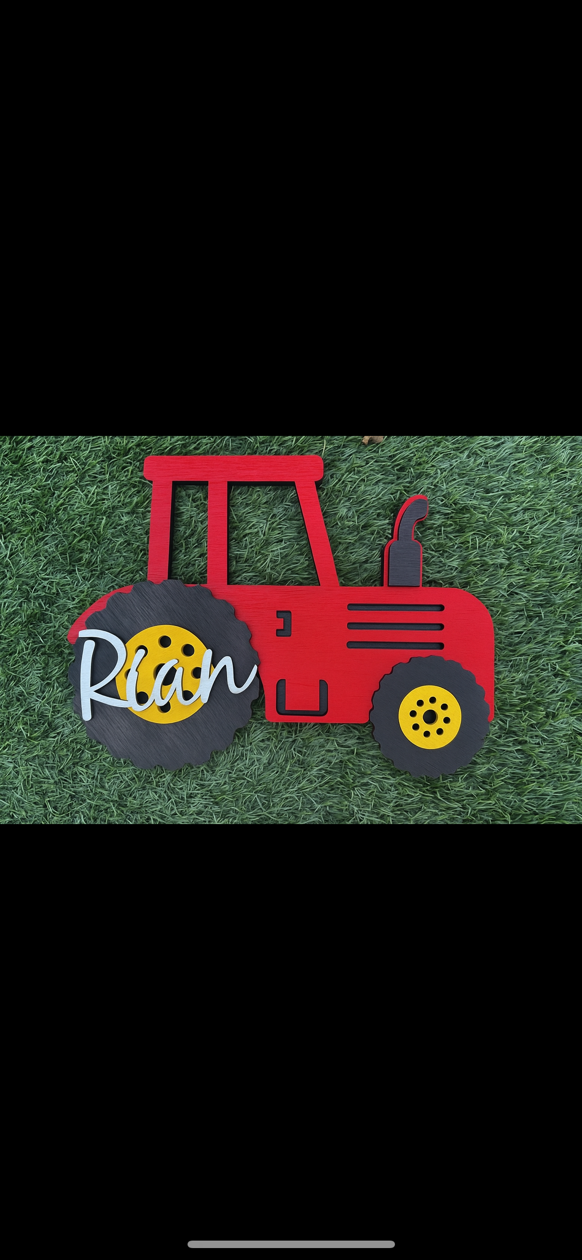 Wooden Personalised Tractor