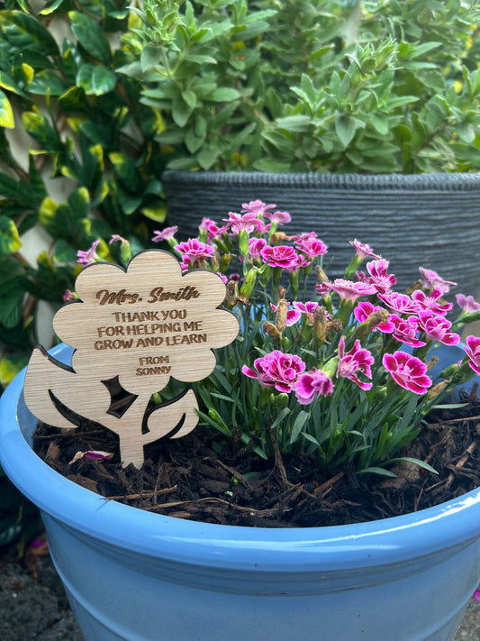 Teacher thank you flower stem