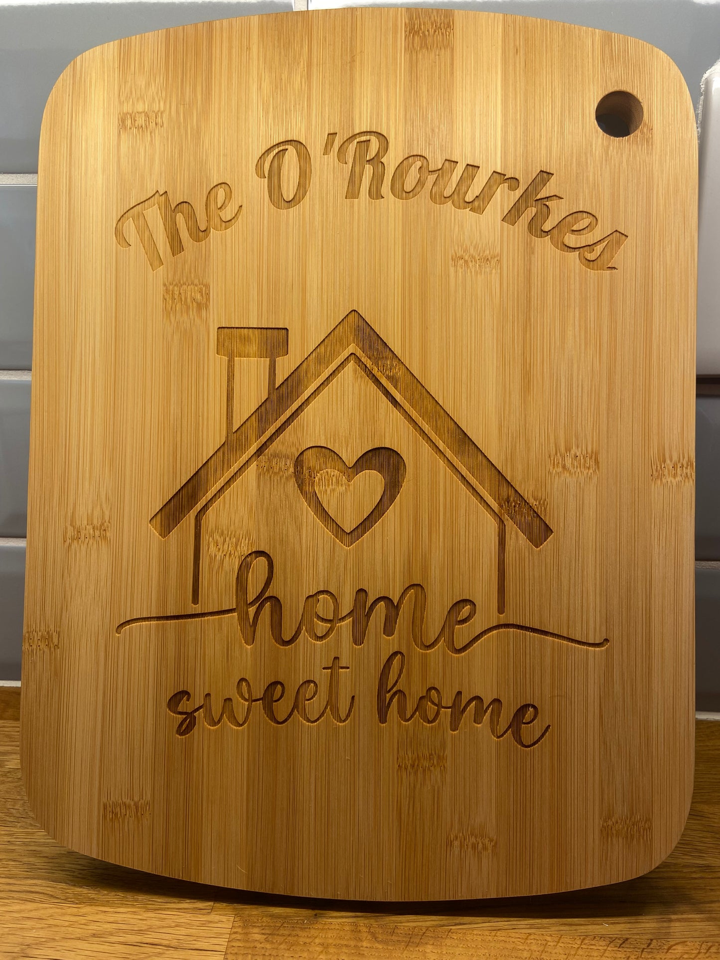 Personalised bamboo chopping board