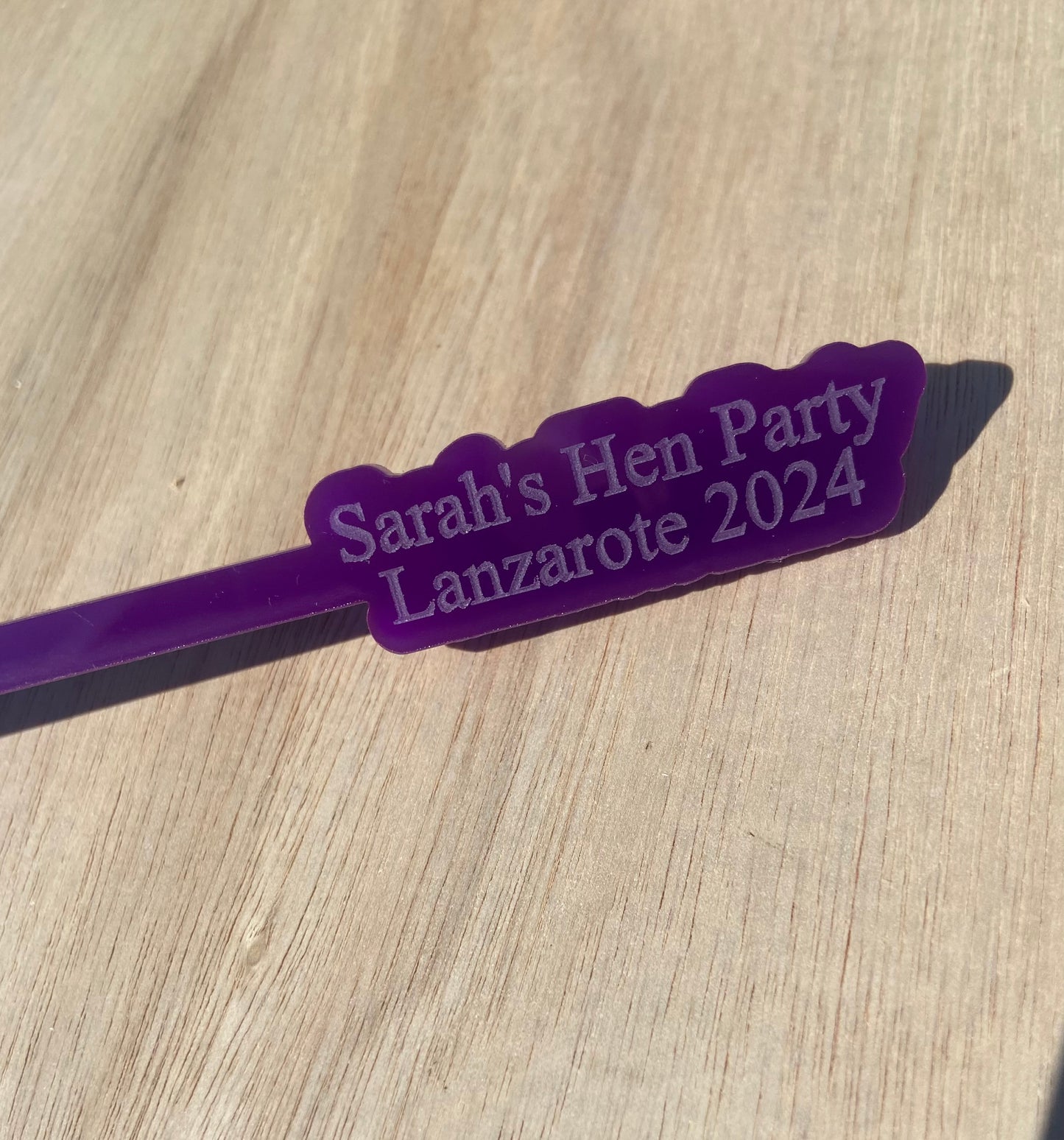 Personalised Acrylic Drink Stirrers