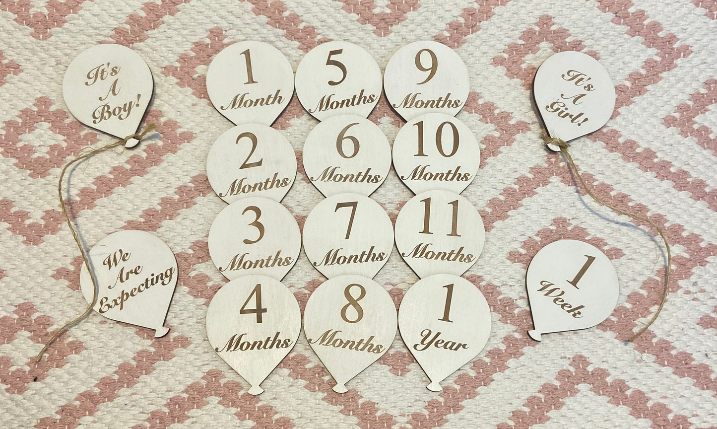 Hot Air Balloon Shape Baby Milestone Markers