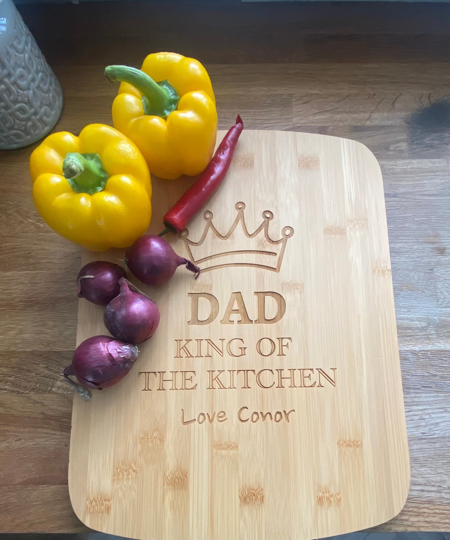 Personalised bamboo chopping board