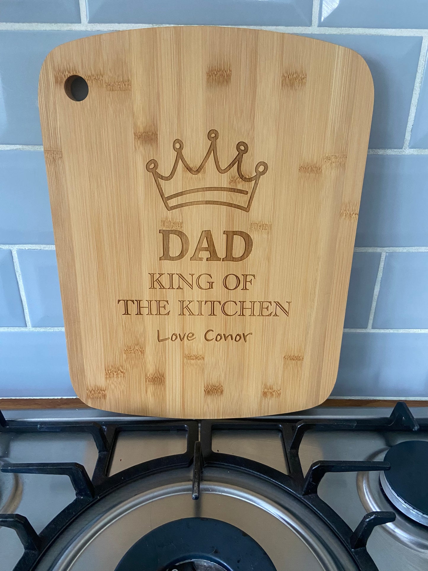 Personalised bamboo chopping board