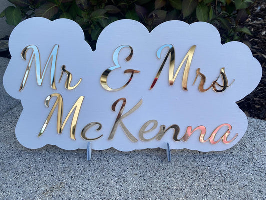 Mr & Mrs Wedding Sign