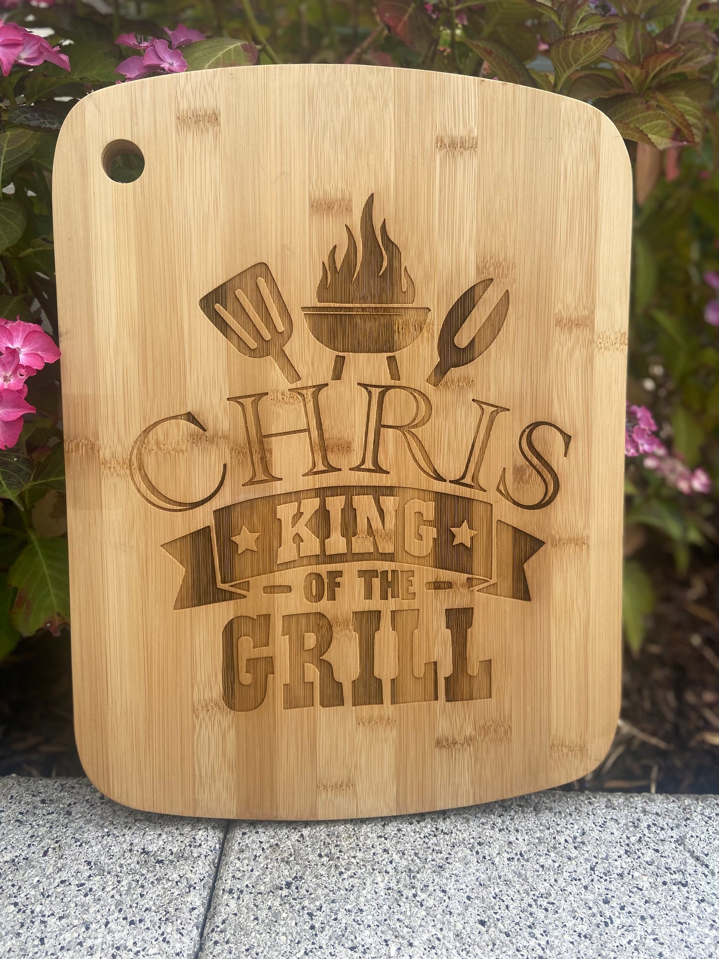 Personalised bamboo chopping board