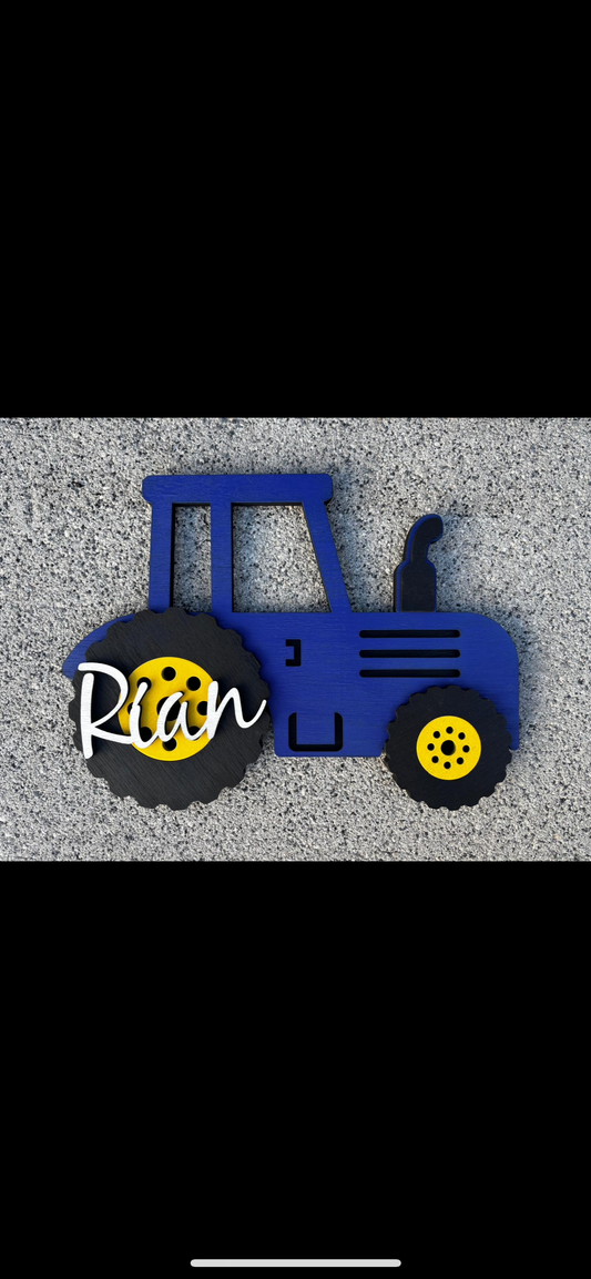 Wooden Personalised Tractor