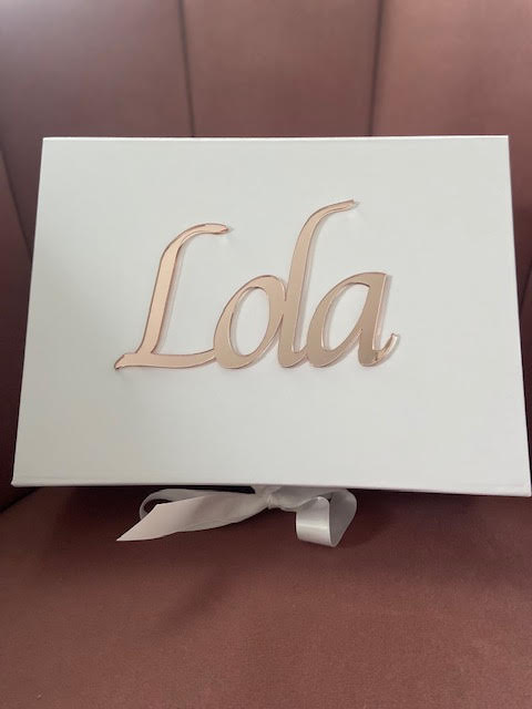 White personalised gift box